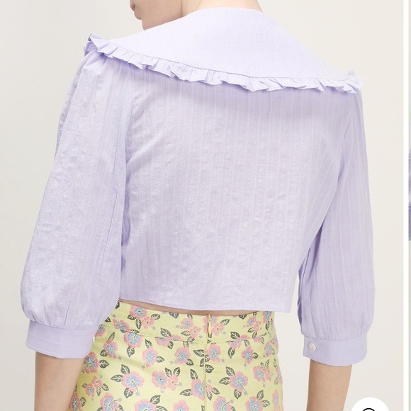 NEW! STORETS RUTH RUFFLE TRIM PUFFED BLOUSE - Picture 3 of 10